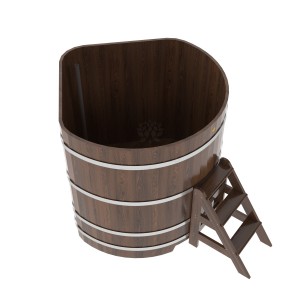 Купель для бани Bentwood угловая, 1,37х1,37х1,4 м из дуба мореного