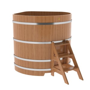 Купель для бани Bentwood угловая, 1,37х1,37х1,4 м из дуба натурального
