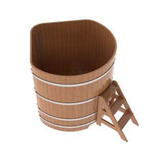 Купель для бани Bentwood угловая, 1,37х1,37х1,4 м из дуба натурального