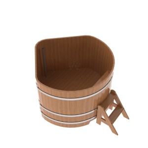 Купель для бани Bentwood угловая, 1,37х1,37х1 м из дуба натурального