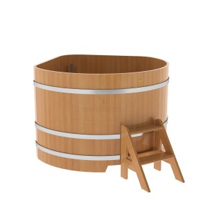 Купель для бани Bentwood угловая, 1,37х1,37х1.1 м из лиственницы натуральной премиум