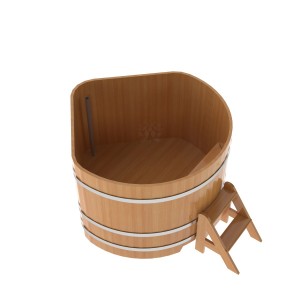Купель для бани Bentwood угловая, 1,37х1,37х1.1 м из лиственницы натуральной премиум