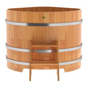 Купель для бани Bentwood угловая, 1,19х1,19х1.2 м из сращенных ламелей лиственницы