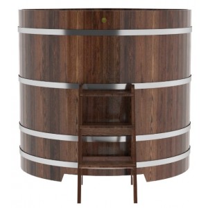 Купель для бани Bentwood угловая, 1,37х1,37х1,4 м из лиственницы мореной премиум