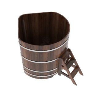 Купель для бани Bentwood угловая, 1,37х1,37х1,4 м из лиственницы мореной премиум