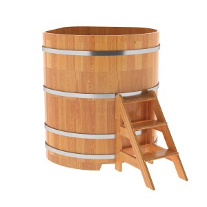 Купель для бани Bentwood угловая, 1,19х1,19х1.4 м из сращенных ламелей лиственницы