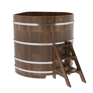 Купель для бани Bentwood угловая, 1,37х1,37х1.4 м из сращенных ламелей мореной лиственницы