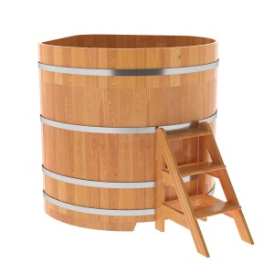 Купель для бани Bentwood угловая, 1,37х1,37х1.4 м из сращенных ламелей лиственницы