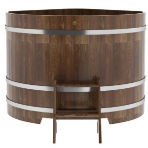 Купель для бани Bentwood угловая, 1,37х1,37х1.1 м из сращенных ламелей мореной лиственницы