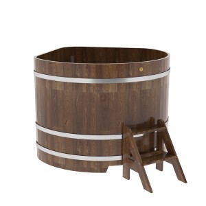 Купель для бани Bentwood угловая, 1,37х1,37х1.1 м из сращенных ламелей мореной лиственницы