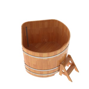 Купель для бани Bentwood угловая, 1,37х1,37х1.2 м из сращенных ламелей лиственницы