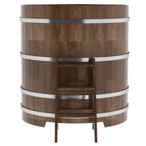 Купель для бани Bentwood угловая, 1,19х1,19х1.4 м из сращенных ламелей мореной лиственницы