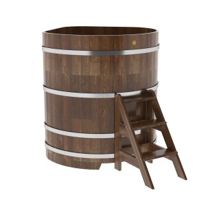Купель для бани Bentwood угловая, 1,19х1,19х1.4 м из сращенных ламелей мореной лиственницы