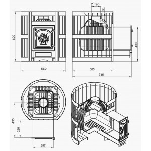 Чугунная печь для бани Этна Стандарт 18 (ДТ-4С)