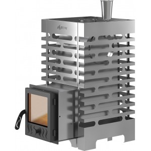 Дровяная печь для бани Астон 16 Inox стекло