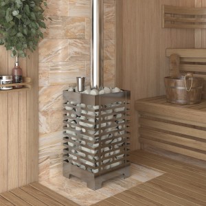 Дровяная печь для бани Астон 16 Inox стекло
