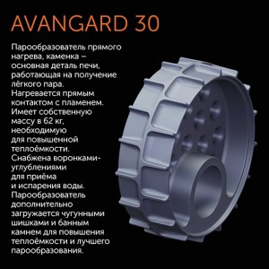 Чугунная печь для бани Гефест Авангард ЗК 30 (П2)