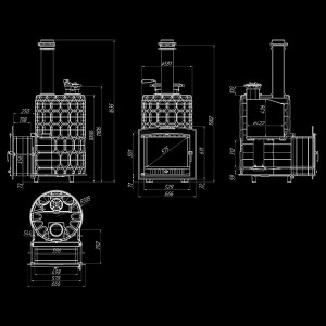 Чугунная печь для бани Гефест Авангард ЗКН 70 (П2)