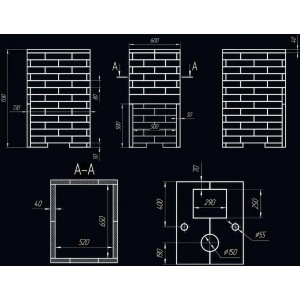 Комплект Гефест Гром 40 (П2) Классика 1130/40/50 Талькохлорит кирпич