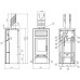 Печь-камин ABX Belt Аква, с теплообменником (бразильский песчаник)