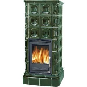 Печь-камин ABX Kaledonie K, с теплообменником (зеленый)