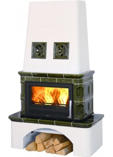 Печь-камин ABX Laponie, с теплообменником (зеленый)