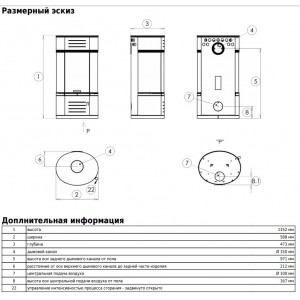 Печь-камин ABX Atrium 6 (серая сталь, тальк с верхней плитой)