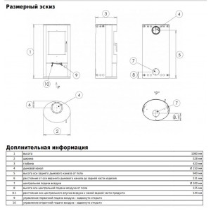 Печь-камин ABX Aspen 5 (черная сталь, мокка крем)