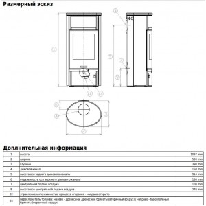 Печь-камин ABX Atlantik 5 III (серая сталь, тальк)