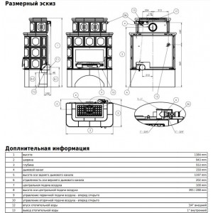 Печь-камин ABX Karelie, с теплообменником (песчаный)
