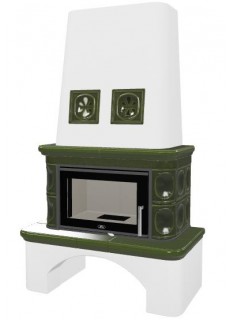 Печь-камин ABX Laponie Exclusive, с допуском воздуха (зеленый)