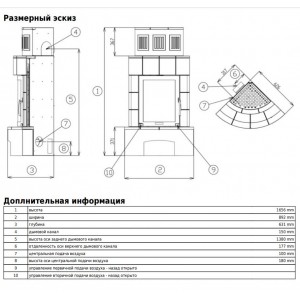 Печь-камин ABX Normandie угловой (хаматит)