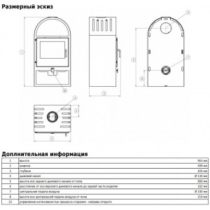 Печь-камин ABX Viking I (черная сталь)