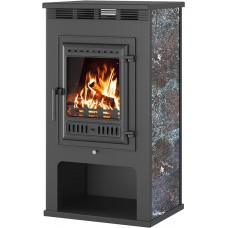 Печь-камин Астон 11 кВт (180 м3) Чугунная дверь (Амфиболит)