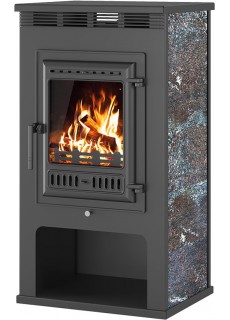 Печь-камин Астон 11 кВт (180 м3) Чугунная дверь (Амфиболит)
