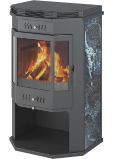Печь-камин Астон 12 кВт (200 м3) Призматик с плитой (Амфиболит)