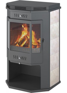 Печь-камин Астон 12 кВт (200 м3) Призматик с плитой