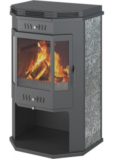 Печь-камин Астон 12 кВт (200 м3) Призматик с плитой (Пироксенит Элит)