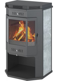 Печь-камин Астон 12 кВт (200 м3) Призматик с плитой (Талькохлорит)