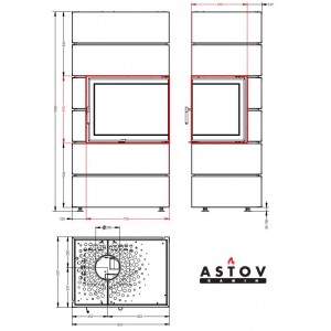 Печь-камин Астов Ферро П2С 700