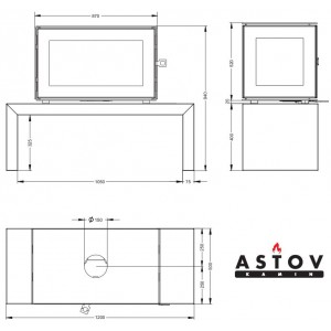 Печь-камин Астов Куб 3С 800 на подиуме