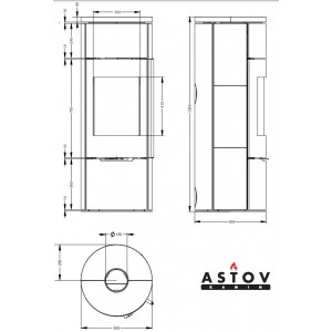 Печь-камин Астов R1.0 L K