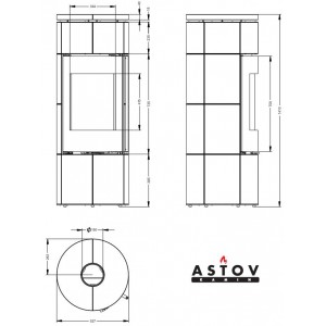 Печь-камин Астов R1.0 L K MAX