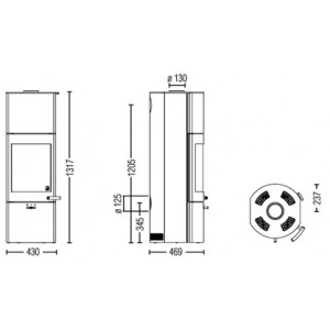 Печь-камин Austroflamm Tower Xtra 2.0 (серый)