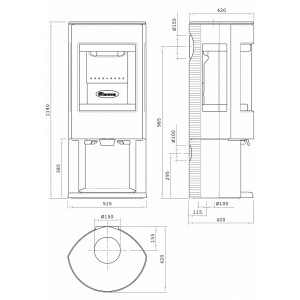 Печь-камин Dovre ASTRO 3 MF/WB