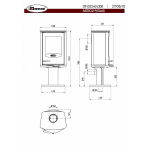 Печь-камин Dovre Astro 2/P-GLB