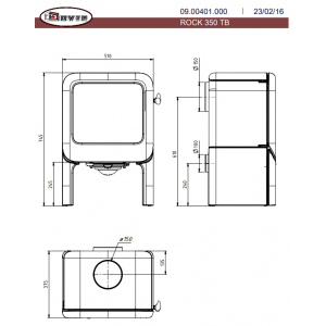 Печь-камин Dovre ROCK350TB/E12