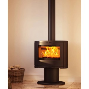 Печь-камин Dovre BOW/P, дровяная овальная, с округленным стеклом, на подставке