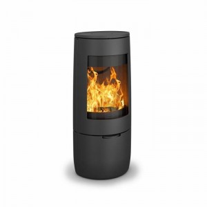 Печь-камин Dovre BOLD 400, дровяная, дизайнерская, на подставке с изогнутым стеклом
