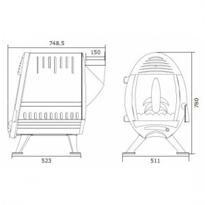 Печь-камин Invicta Oxo inox